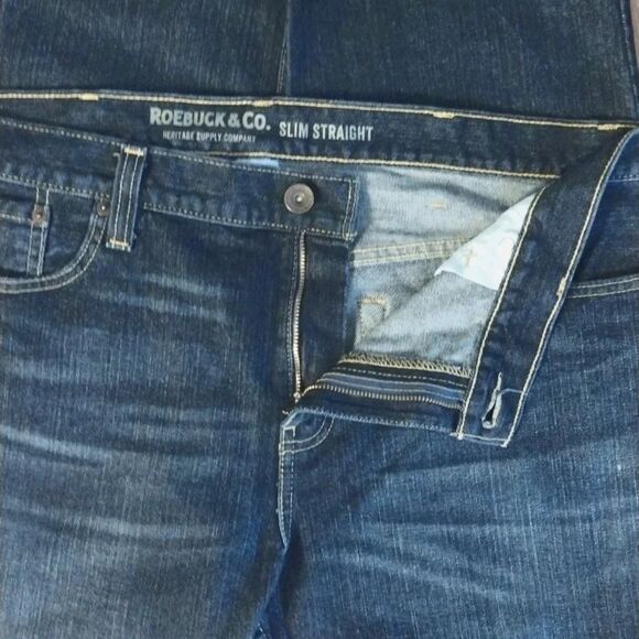 Men's 2 Pairs Dark Indigo & Black Rinse Slim Straight Leg Jeans Bundle 38x30 - Picture 5 of 13